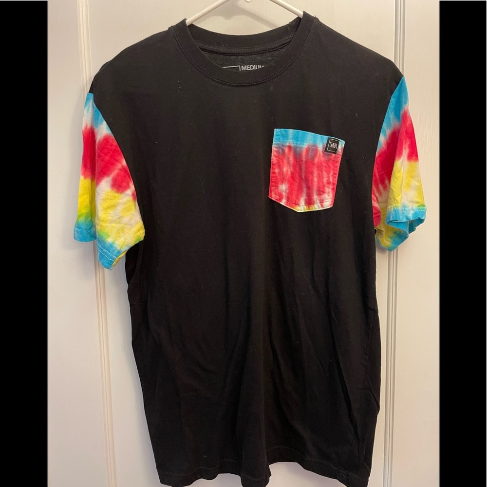 Y&R Young and Reckless black and tie dyed T-shirt. Size medium